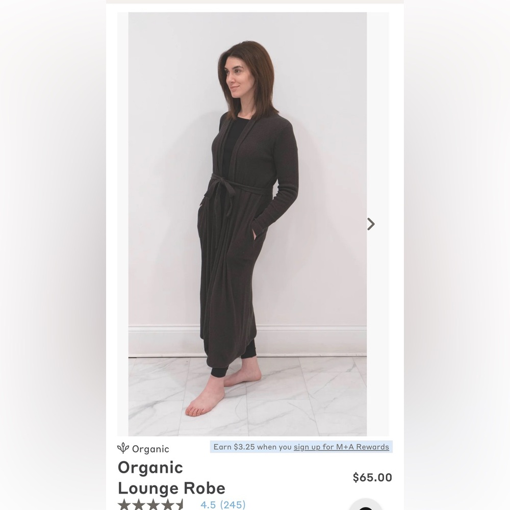 BNWT Monica + Andy Organic Lounge Robe